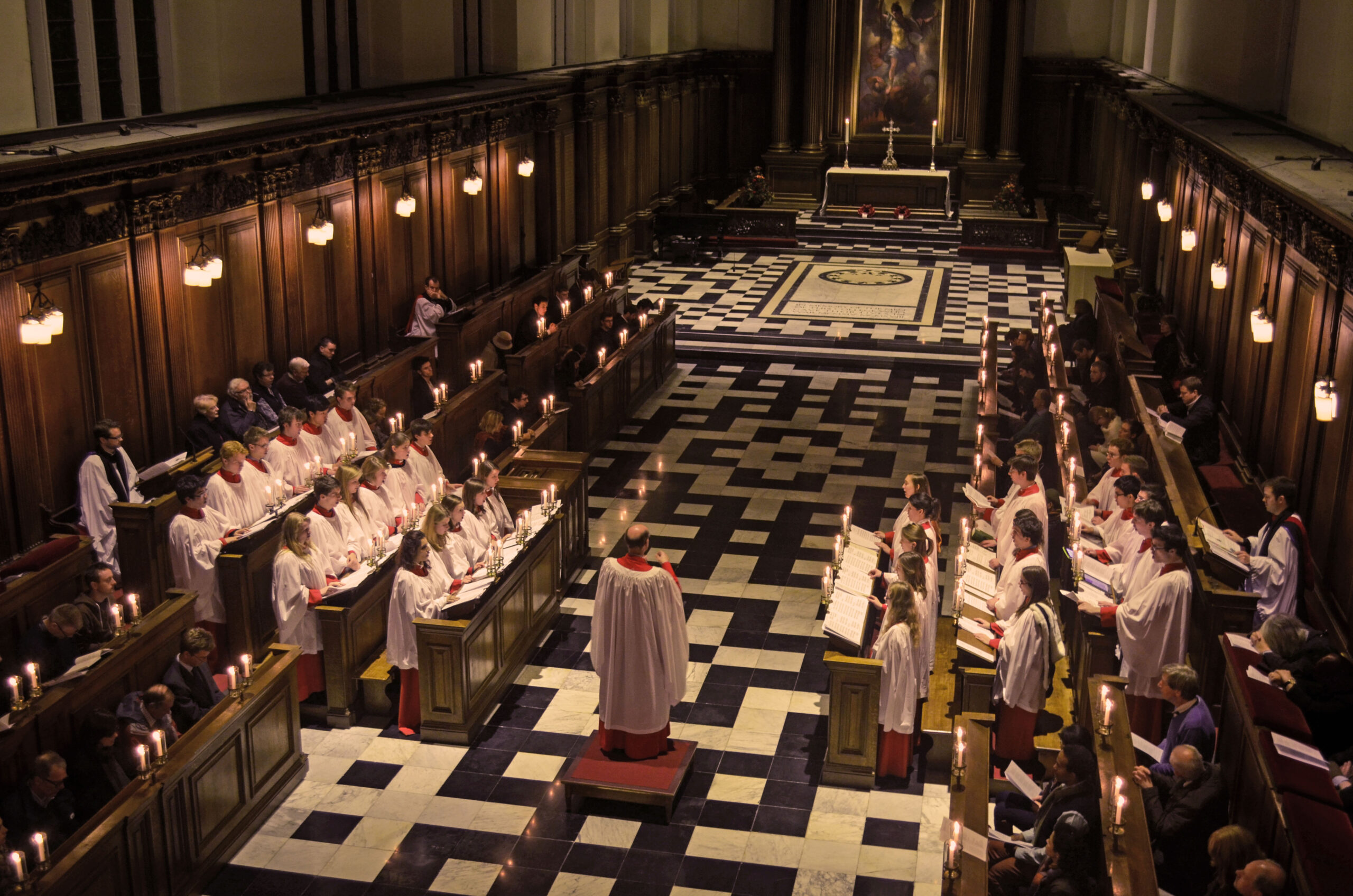 The Choir of Trinity College Cambridge sings Evensong in Chapel